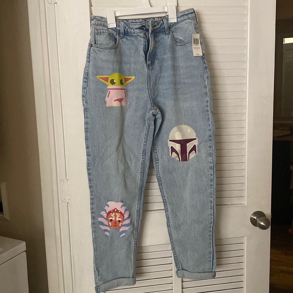 Her Universe Star Wars The Mandalorian Faces Mom Jeans